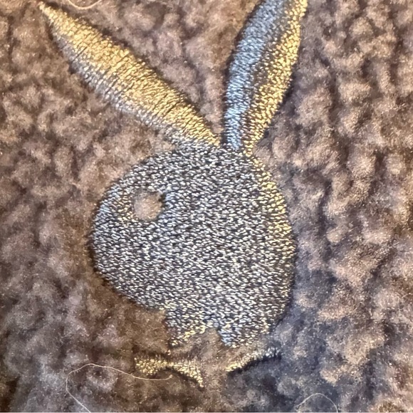 Pacsun Playboy Fleece Funnel Neck Cropped Plush Oversized Blue Lavender Large - Picture 6 of 9